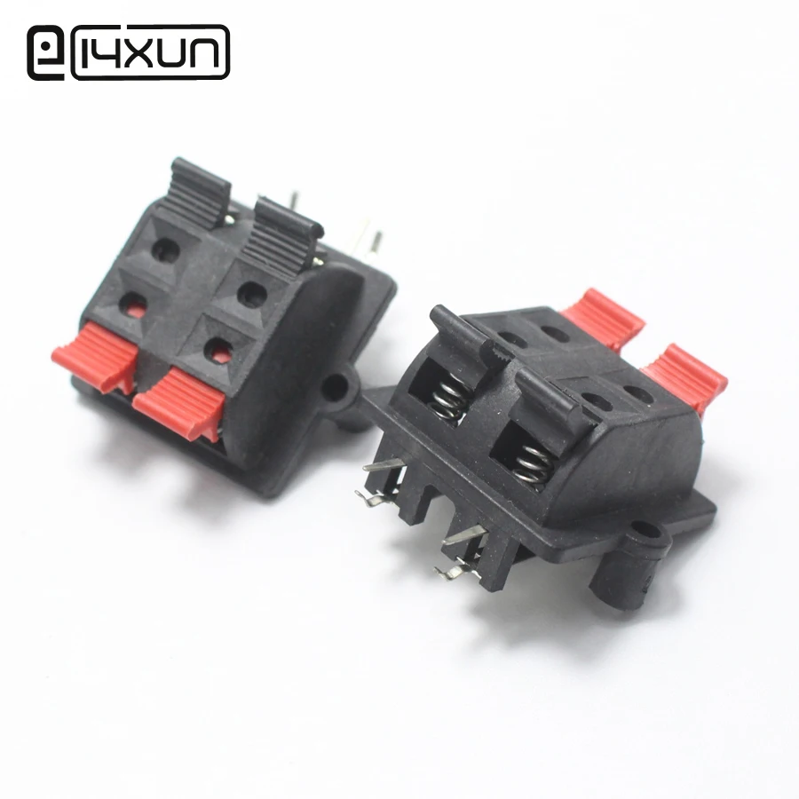 

2pcs 4 Pin WP External Banana jack Speaker Amplifier Wire Clip Audio Socket WP4-3 LED Spring Terminal Switch