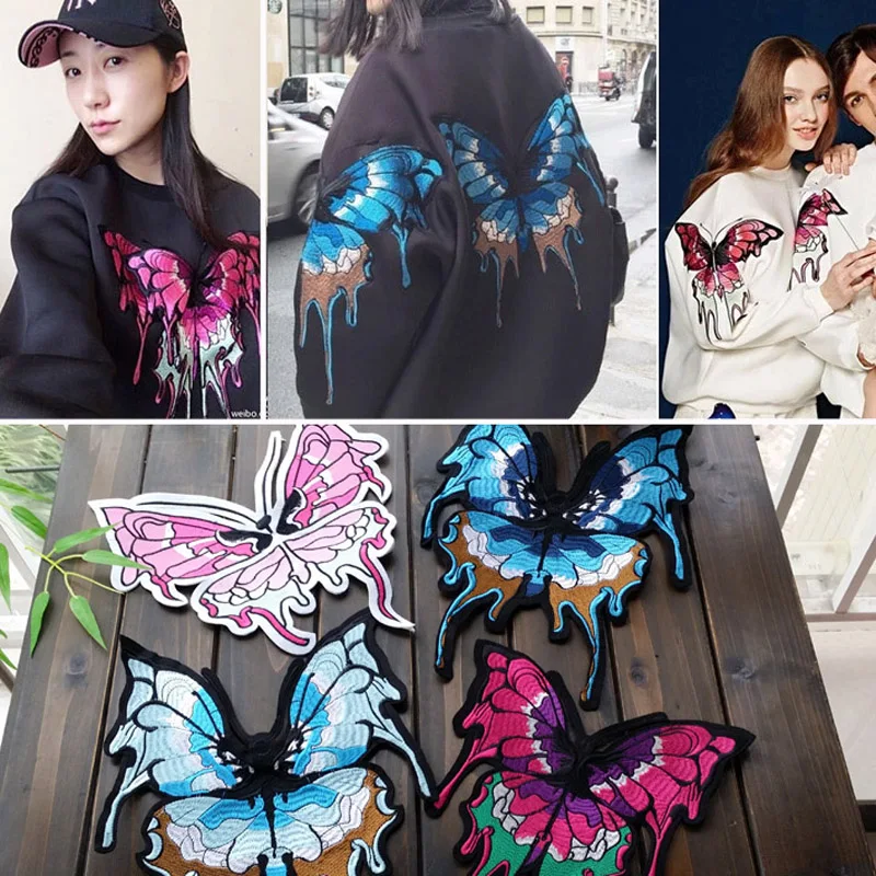 

Butterfly Patch Patches Embroidery Sew On Badge Clothing Applique DIY Ornaments Decorative Lovely