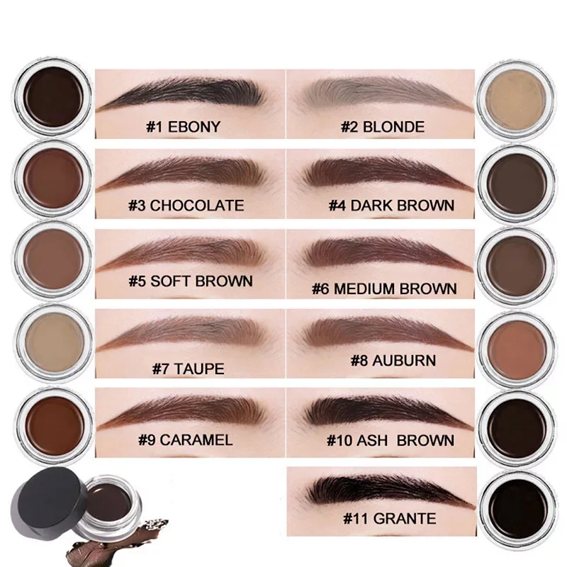 

11 Colors Makeup Eyebrow Dye Gel Waterproof Shadow For Eye Brow Long Lasting Tint Shade Make Up Paint Pomade Cosmetic with brush