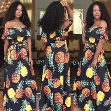 Пакистанская женская одежда модели европейской и американской моды ананас штамп воротник сексуальное гофрированное платье