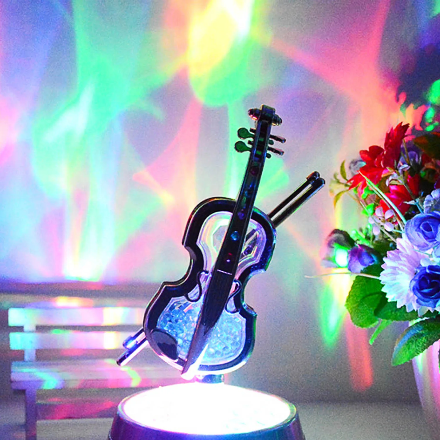 Bevigac Portable Violin Shape font b Music b font font b Box b font Relax Projection