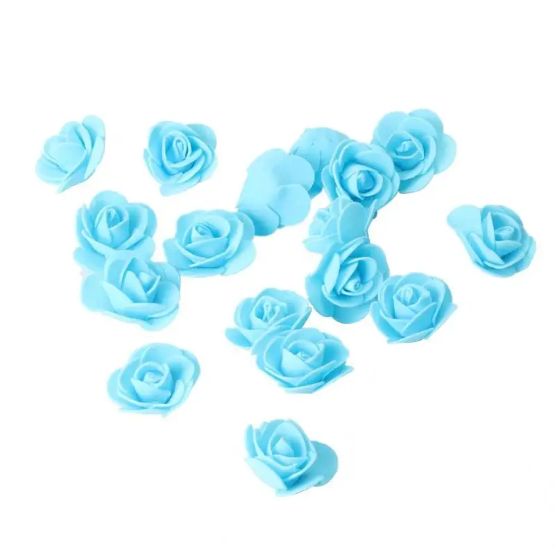 100 шт./пакет 3,5 см пены розовые игрушки для детей Искусственные цветы «сделай сам» Свадебная вечеринка украшения из розового золота накладные цветок для домашнего декора - Цвет: Sky Blue