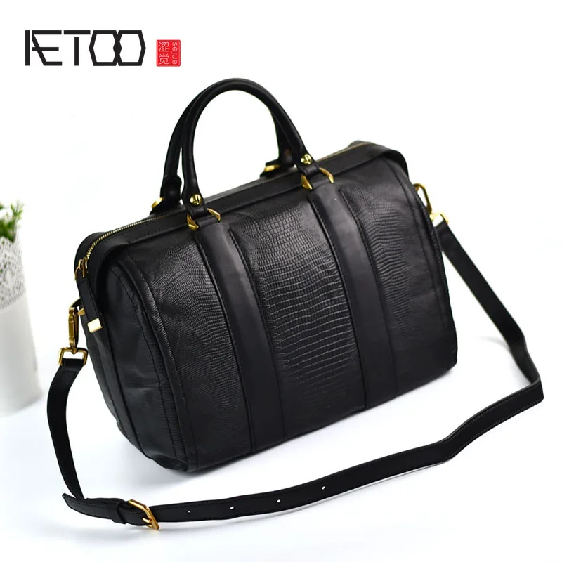 

AETOO Boston first layer of leather ladies handbag bag fashion simple simple large-capacity handbags shoulder Messenger bag