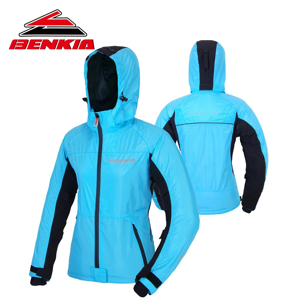 

BENKIA Women's Motorcycle Racing Suit Spring Summer Coat Motorcycle Jackets Female Riding Wind-coat Windbreaker Removable Hood