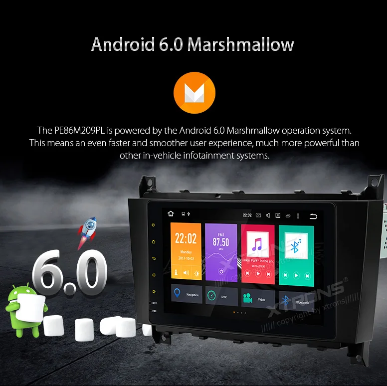 Excellent 8" Octa-Core Android 6.0 OS Special Car Multimedia GPS Radio for Mercedes-Benz CLK-Class W209 2005-2006 & C-Class W203 2004-2007 6