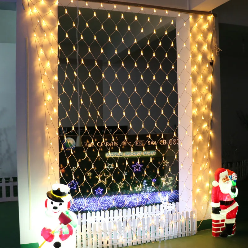 Luces del árbol de Navidad 220 V EU Plug 1,5 m x 1,5 m Luces led decoracion boda cortina de luz Garland Party iluminación de vacaciones al aire libre Luces del árbol de Navidad 220 V EU Plug 1,5 m x 1,5 m Luces led decoracion boda cortina de luz Garland Party iluminación de vacaciones al aire libre