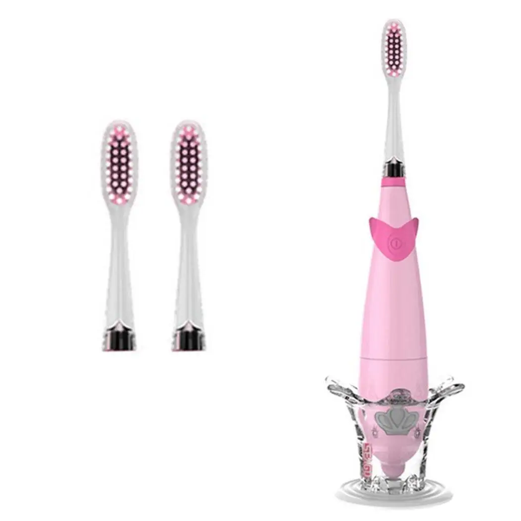

Children Electric Toothbrush Animal Shape Cartoon Electric Toothbrush Teeth Brush For Kids with 3pcs Replacement Head Timing