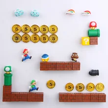 3D Super Mario Bros магниты на холодильник золото на холодильник, для заметок Стикеры смешно для мальчиков и девочек для малышей детей студентов игрушки подарок на день рождения