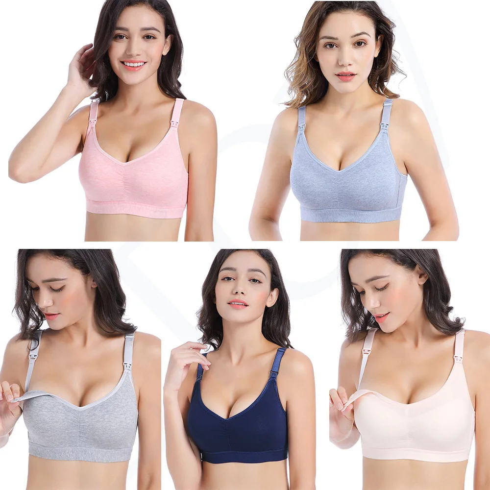 

Women Mom Fit Seamless Nursing Bra Pregnant Maternity Breast-feeding Bra Top Stretchy