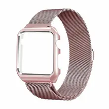 Milanese Loop Bracelet Watch Band Strap Metal Case for Apple Watch iWatch series3/2/1 Black Silver Rosegold