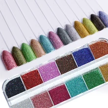 1 Набор лазерного дизайна ногтей блестящая пудра набор пыли смешанный цвет блестящий хром голографический гвоздь Pigmnet блестка Маникюр украшение SAL