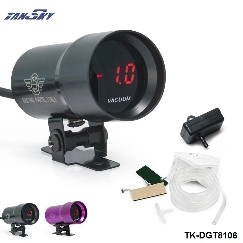 Tansky 37mm COMPACT MICRO DIGITAL SMOKED VACUUM GAUGE UNIVERSAL 3-4-6-8 CYLINDER ENGINES For Jeep Cherokee XJ91-01 TK-DGT8106
