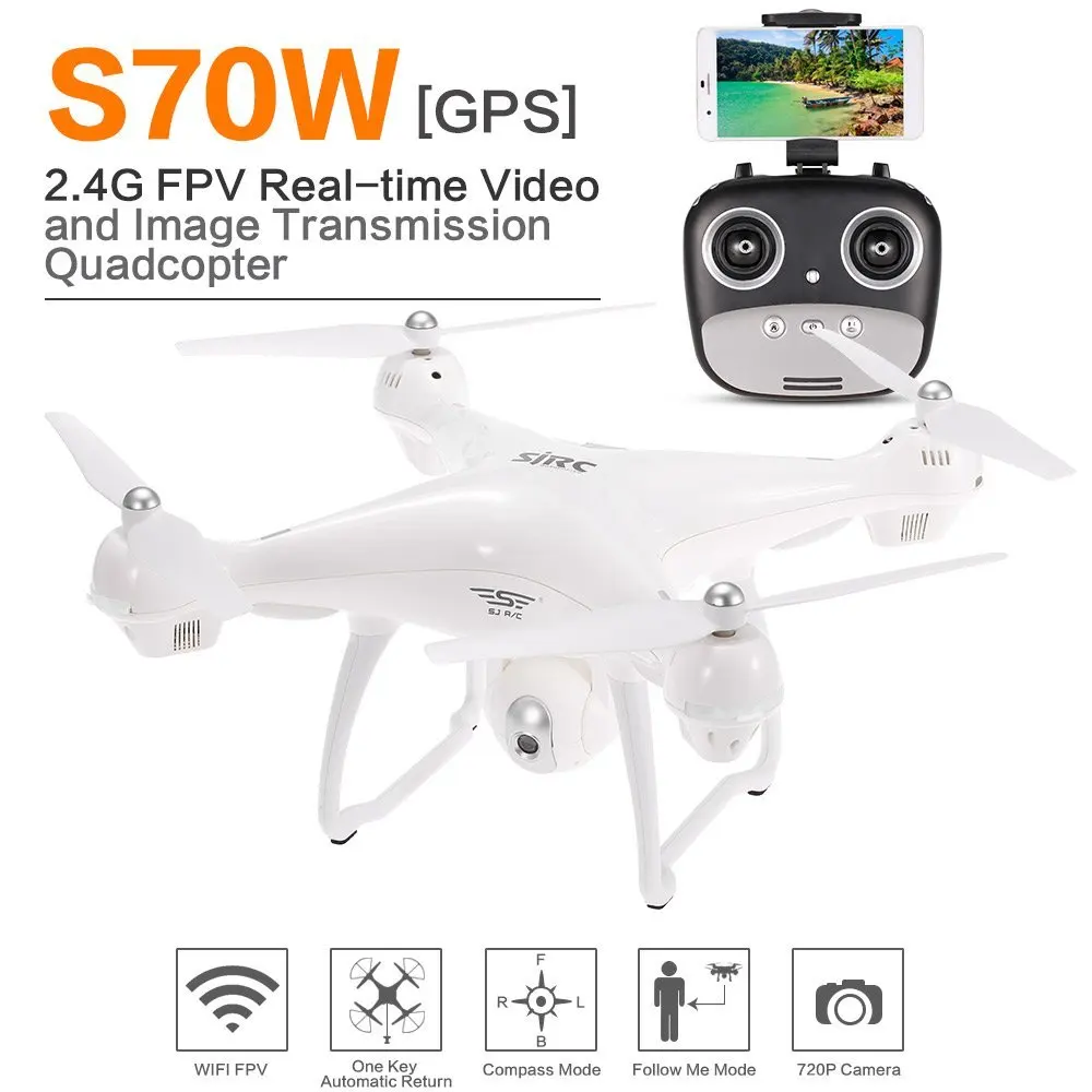 

SJ/RC S70W 720P 1080P RC Quadcopter With Camera Drone Wifi GPS FPV Drone Altitude Hold Gsensor Follow Me Mode RC Dron Helicopter