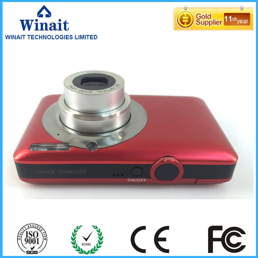 

free shipping 16mp digital optical camera with 4x digital zoom camera with 16g card and extra battery 5x optical zoom camera