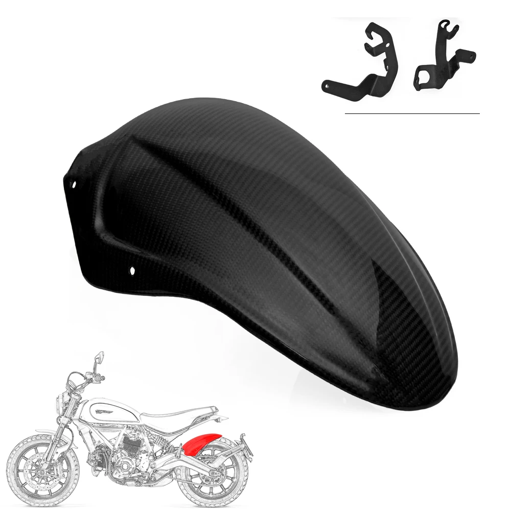 

NEW 2019 HIGH QUALITY CARBON FIBER GLOSSY FOR DUCATI SCRAMBLER 2015 - 2019 BLACK REAR HUGGER FENDER MUDGUARD