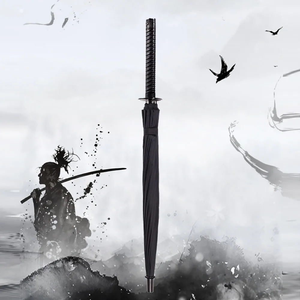 Японский самурайский зонт Анти-солнце зонт для взрослых Большая кривизна автоматический зонт самурайский меч ручка