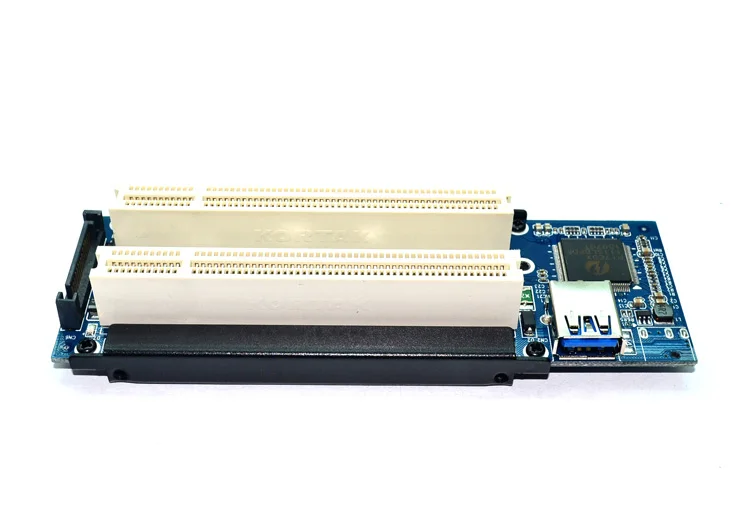 Beste Desktop Pci E naar Dubbele Pci Slot Uitbreidingskaart USB 3.0 PCI Adapter Card PCI on Kaarten F21697
