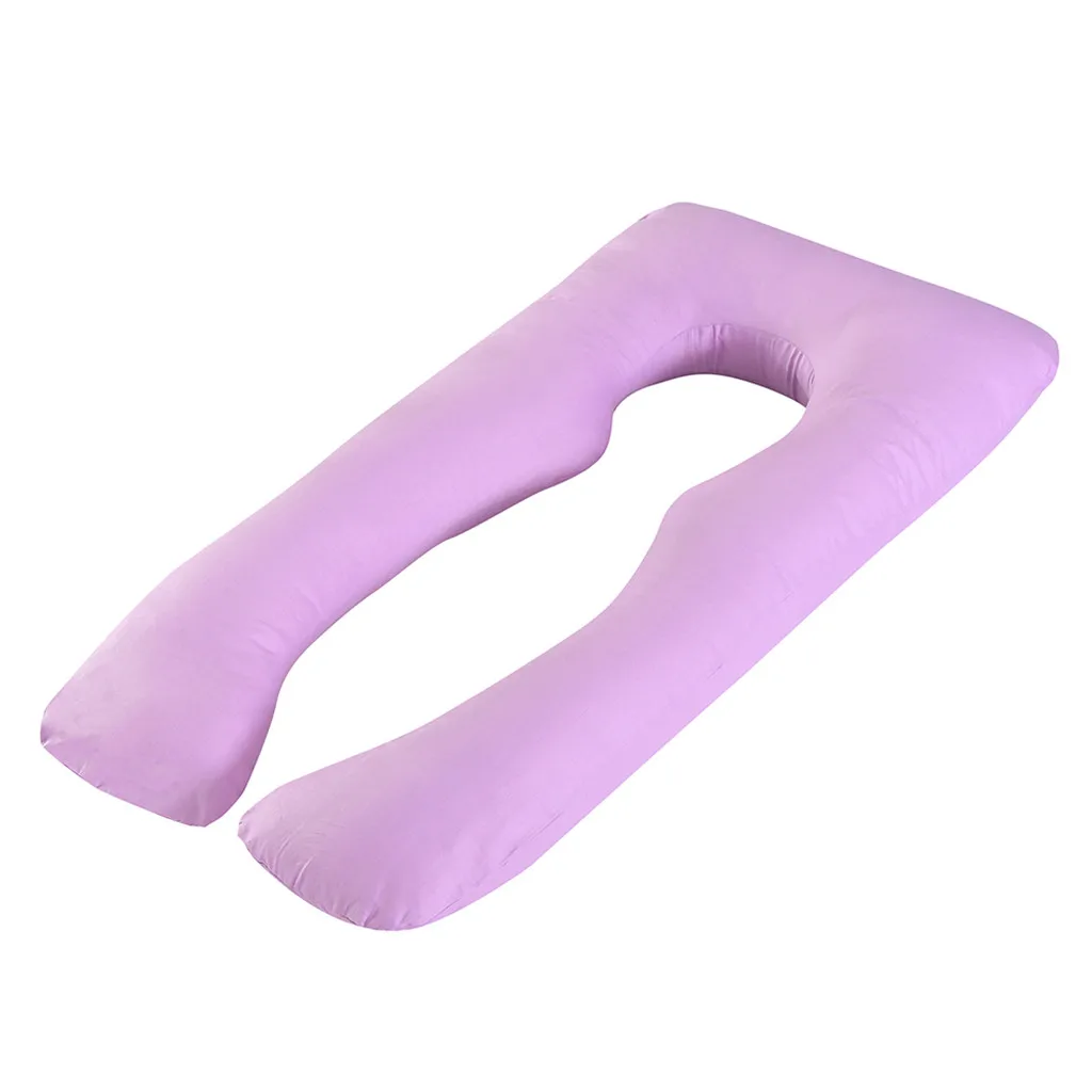 Новая мода для беременных женщин сплошной цвет U образной Подушка под спину подушки большой средства ухода за кожей будущих мам - Цвет: Фиолетовый