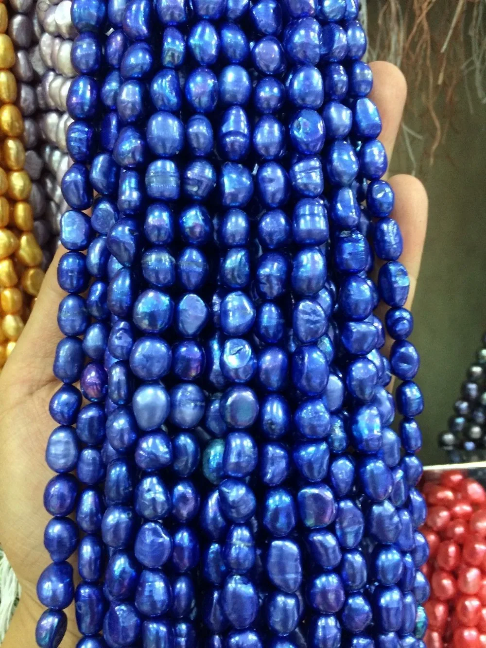 

8-9mm Blue Pearl Loose Beads
