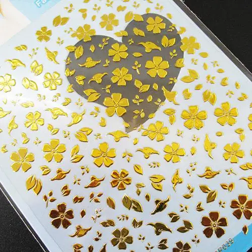 

2015 Fashion Lots 3D Golden Black Decal Stickers Nail Art Tip DIY Decoration Stamping Manicure 8Z31