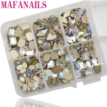 50 шт./лот Стразы с плоской задней поверхностью, стекло, бриллиант/треугольник/Овальный/прямоугольник/капли формы, дизайн ногтей, драгоценные камни 5*8 мм, цветной бриллиант для ногтей