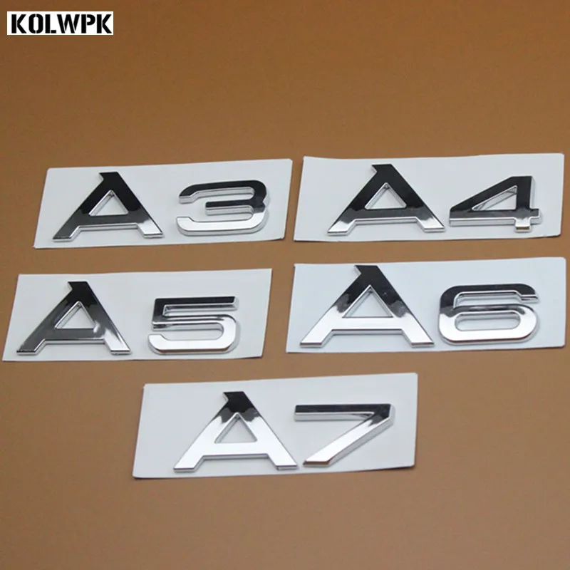 

1pcs 2018 New Car styling high quality ABS Car Emblem Rear Number Letter sticker for Audi A3 A4 A5 A6 A7 A4L A6L A8L Car Sticker