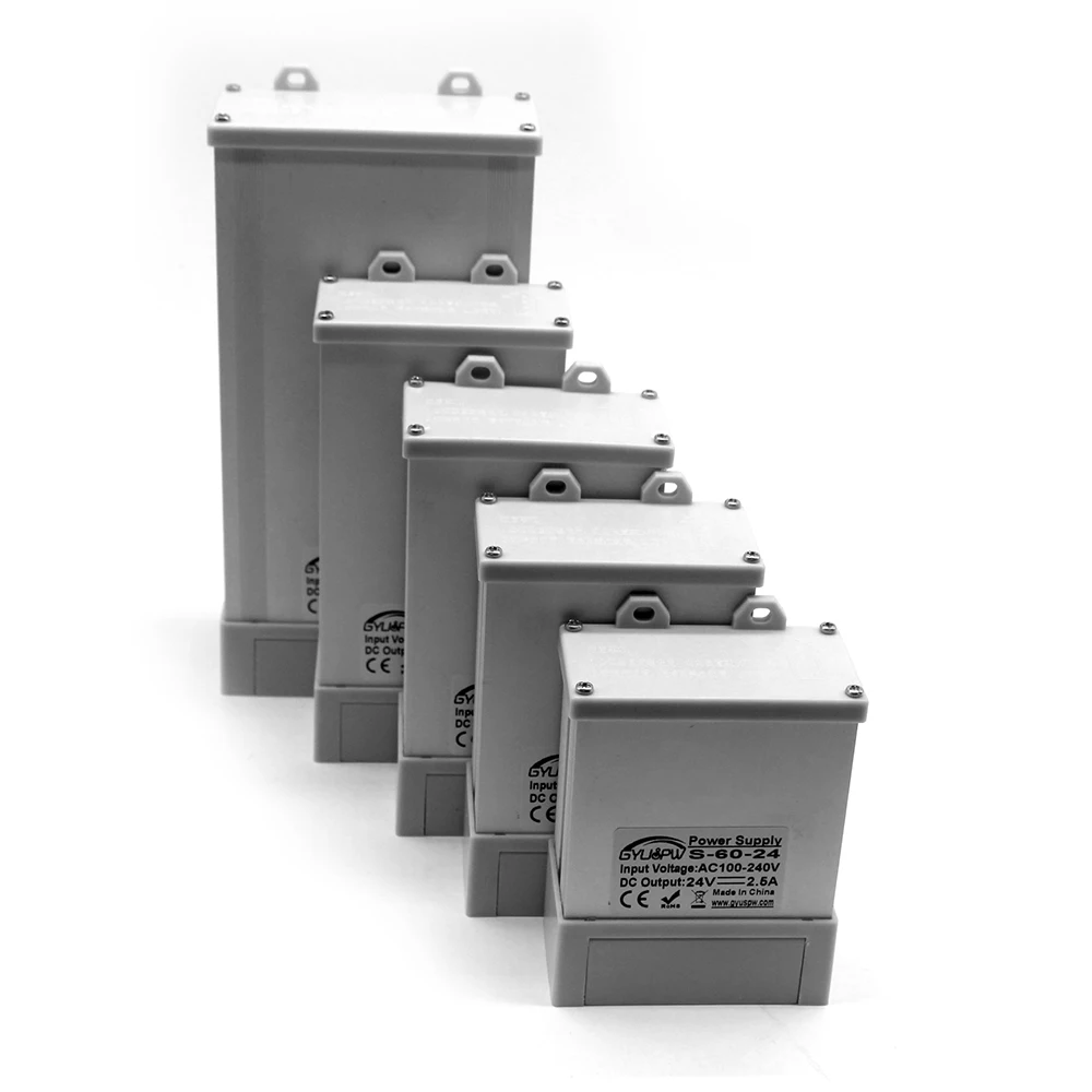 Непромокаемые Трансформаторы освещения DC12V DC24V DC36V DC48V 48W 60W 72W 100W 120W 150W 180W 200W 300W 350W