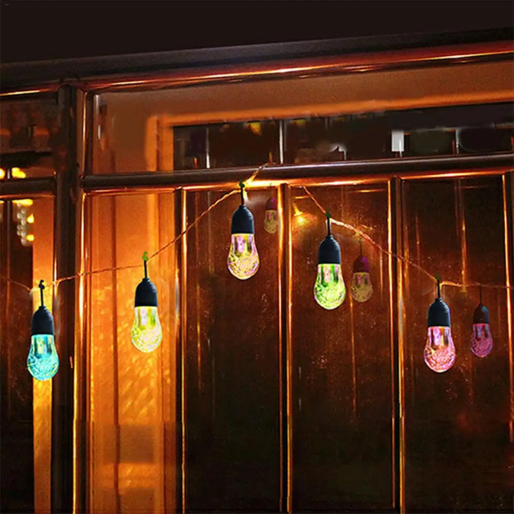 Solar Led Christmas Light String 12 Led Head Bubble Light String
