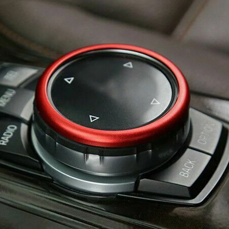 

Red Control Knob Ring For BMW Replacement Decoration Center Console Car Interior Inner Trim Anti Rust Practical