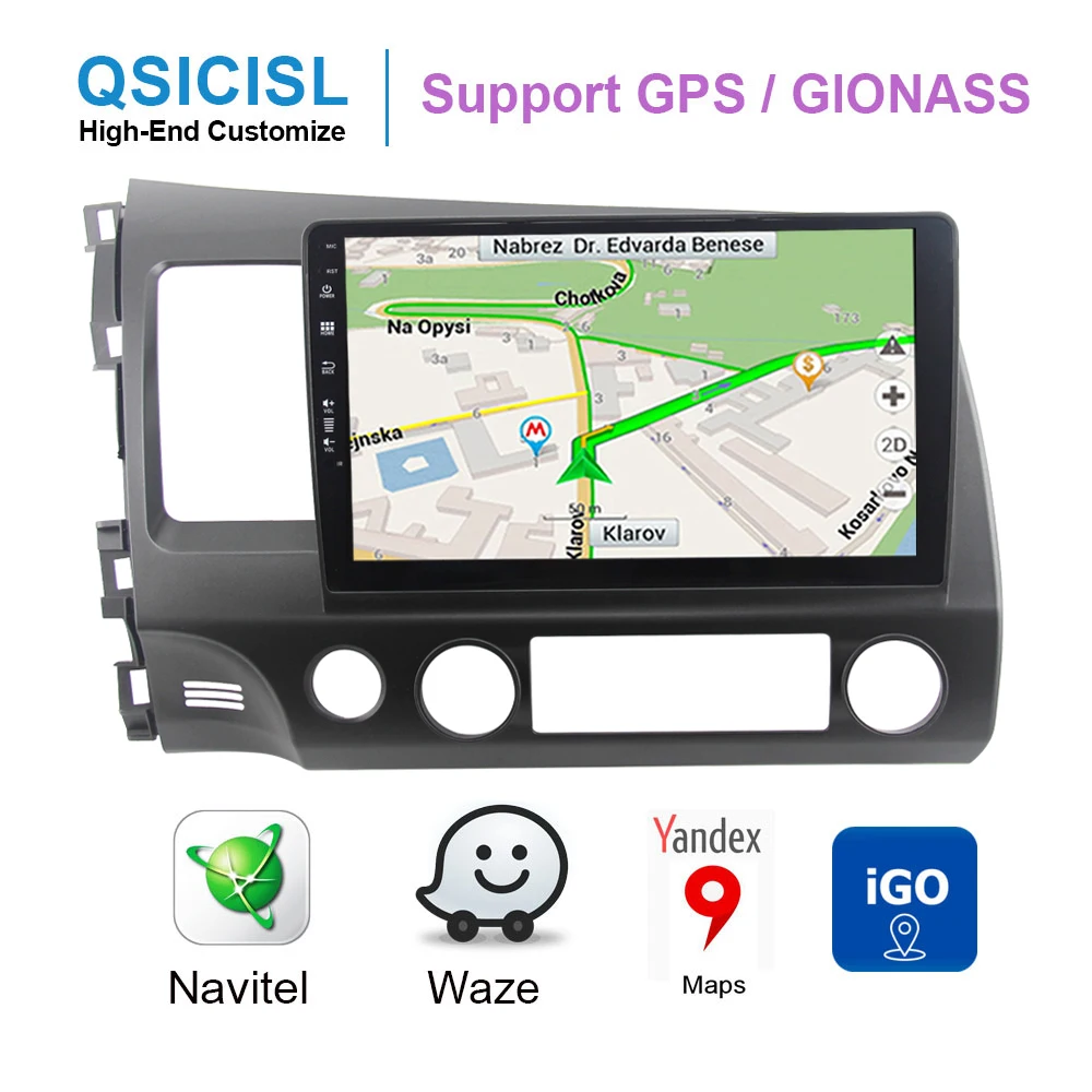 Sale Android 9.0 car radio multimedia player for Honda Civic 2006-2011 quad core 1 din 10.1" car dvd gps navigation stereo Bluetooth 3