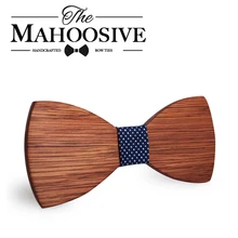 Mahoosive Simple Men s Suit Wooden Bow Tie For Groom Wedding Party Men Formal Wear Business