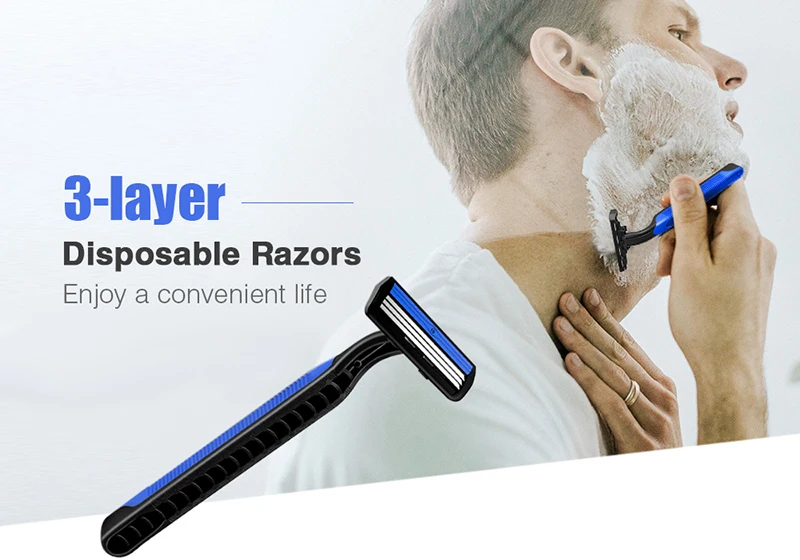 Voucher Chance for  Three-layer Blade 16pcs Disposable Razors Men Manual Shavers Hair Removal Men'S Safe Face Care Shav