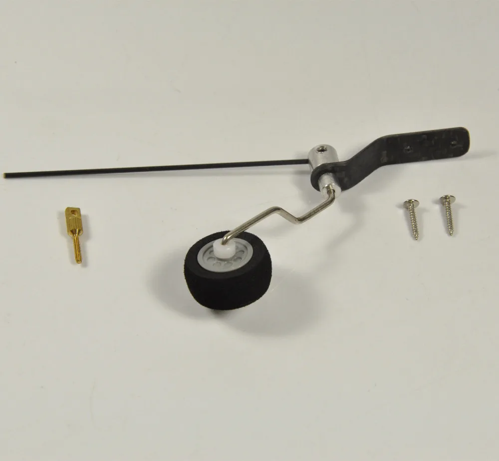 Carbon Fiber Tail Landing Gear Wheel Assembly Set For 50E RC Electric