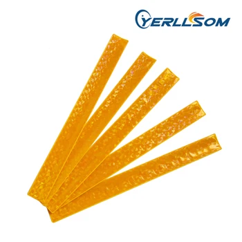 

YERLLSOM 800pcs/Lot Hot Selling Printed 1 color logo Slap Reflective Bracelets custom writing for events R041805