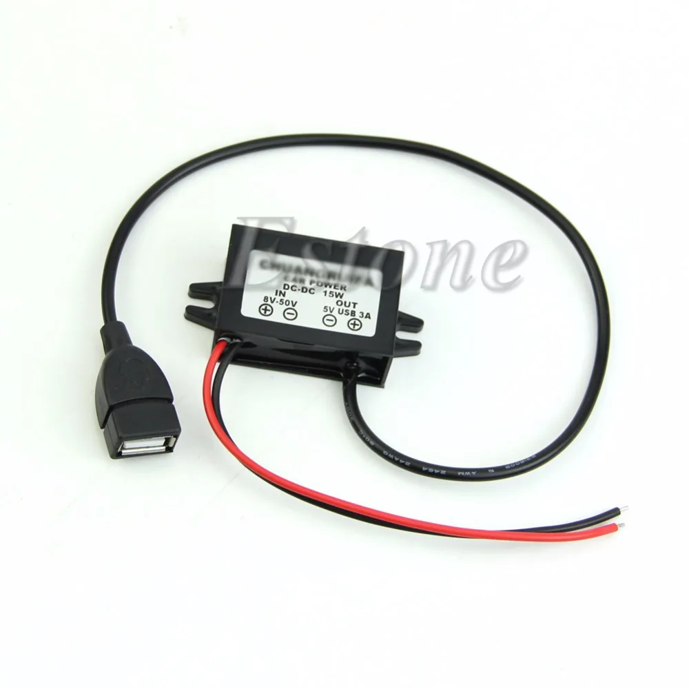 

DC DC Converter Module 12V/8-50V To DC5V 3A 15W USB Output Power Adapter New H02