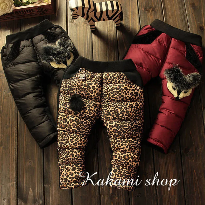 Children wear winter Korean girls baby girl thick baby trousers warm down cotton pants trousers