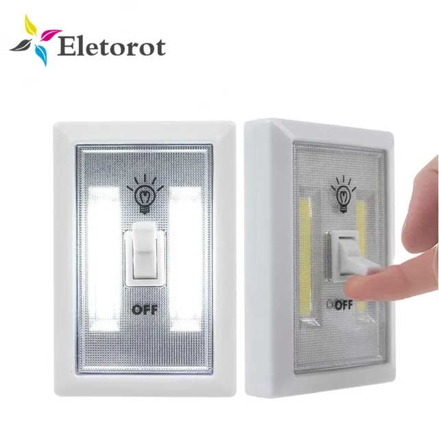 magnetic mini cob led cordless lamp switch wall night lights battery