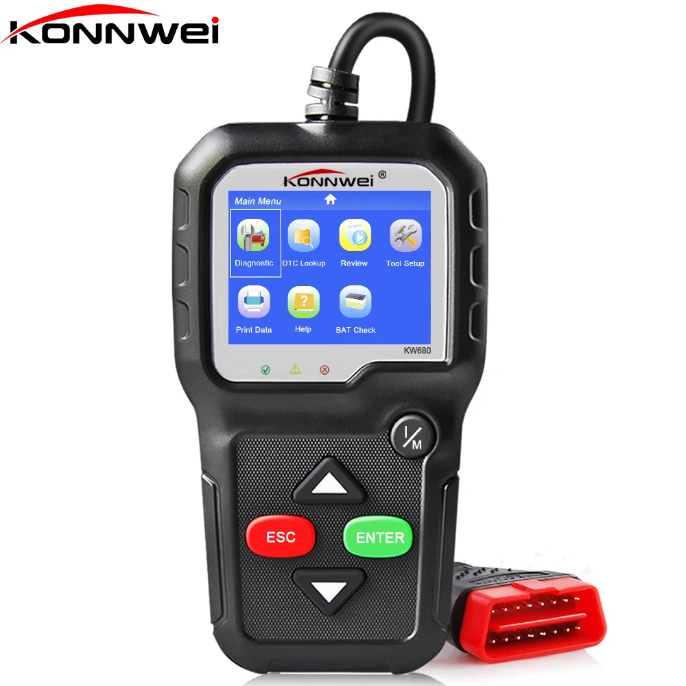 

OBD2 Scanner OBD Car Diagnostic Auto Diagnostic-Tool KONNWEI KW680 Read Clear Fault Error Codes Russian OBD 2 Automotive Scanner