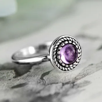 

Natural Gemstone Purple Amethyst And Topaz Solid 925 Sterling Silver Ring Antique Womens Rings Jewelry Beautiful Fine Jewelry