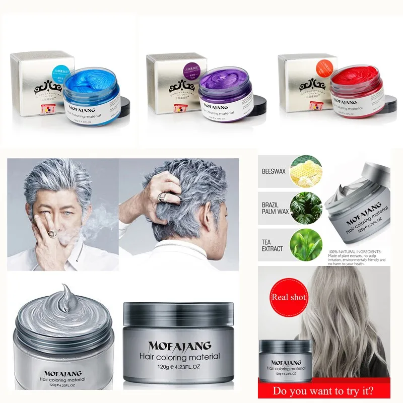 Buy 1 pcs Color Wax 120ml Modeling Dyeing Hair Wax