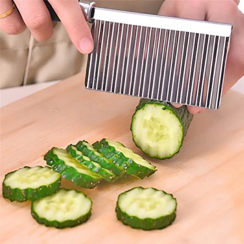 Potato Wavy Edged Tool Stainless Steel Kitchen Gadget Vegetable Fruit Cutting #3d07 (8)