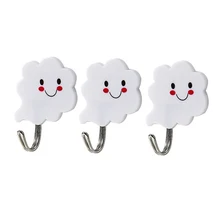 3 шт./компл. облако крюк в стену прямой крючок для ключей самоклеящийся шкаф для хранения одежды Полотенца держатель стойки вешалки для подвешивания Кухня крючки Домашний Органайзер