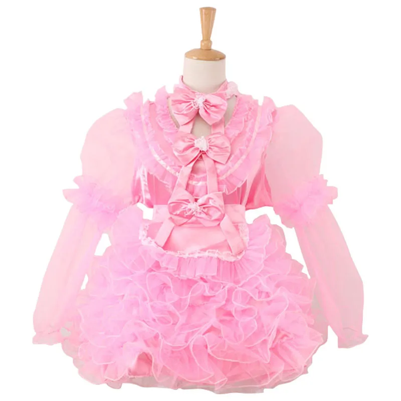

Custom Made Long Sleeve Lockable Pansy Maid Sissy Puffy Dress Cosplay Costume