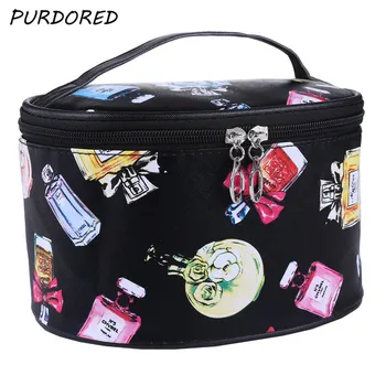

PURDORED 1 pc 3D Printed Cosmetic Box Waterproof Women Zipper Makeup Bag Perfume Pattern Cosmetic Bags Dropshipping