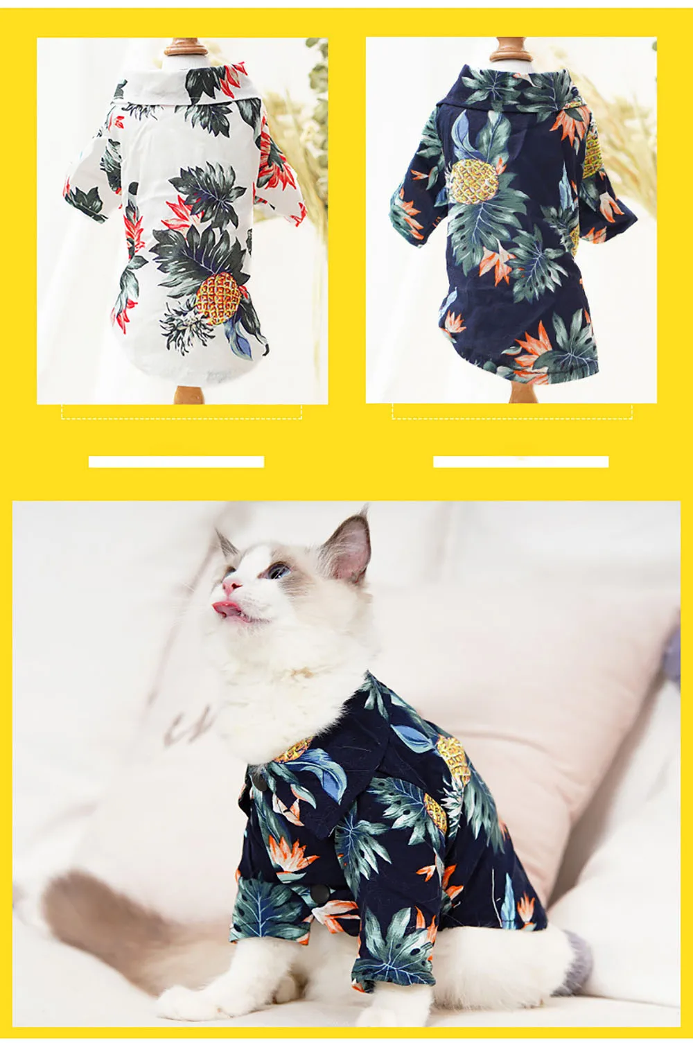 Летняя одежда для собак, Гавайский стиль, Пляжная рубашка, Цветочный жилет, одежда для домашних животных, для маленьких и средних собак, чихуахуа, французского бульдога, кота, костюм
