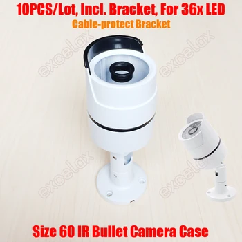 

10PCS/Lot Waterproof IR Bullet CCTV Camera Case 60mm Cable Protect Bracket Tube Casing Aluminum Alloy Outdoor for 36x LED Board