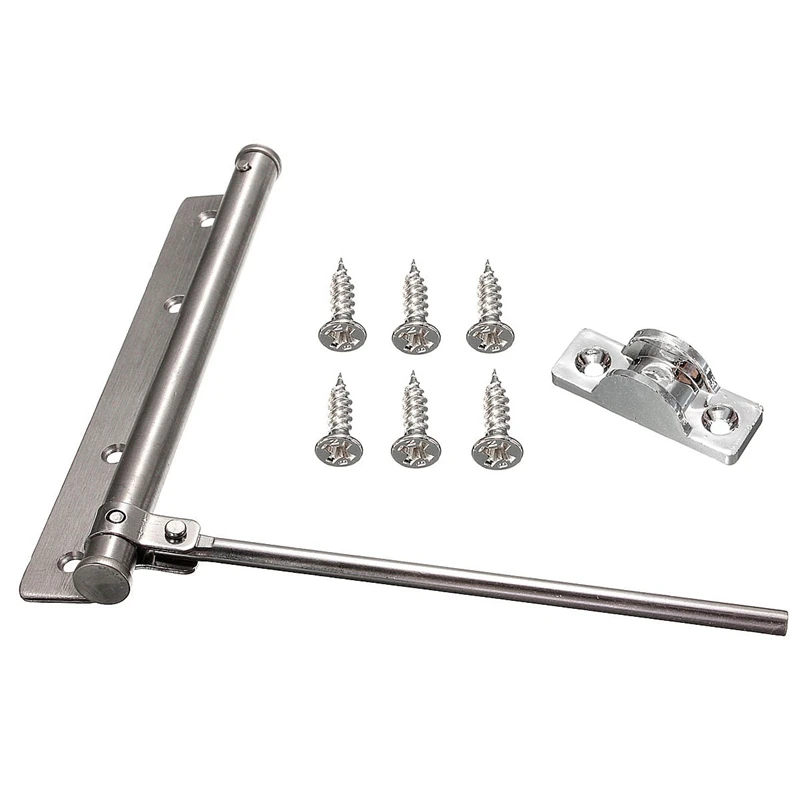 MTSPACE 1 Set Stainless Steel Adjustable Surface Mounted Auto Closing Door Closer Fire Rated Door Hardware Fully Adjustable