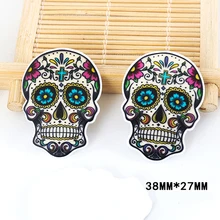 50 шт./лот Мультфильм Татуировка Череп Глава Смола Flatback Христос Крест DIY Плоской Смолы Ремесло для Украшения Дома Аксессуары DL-549