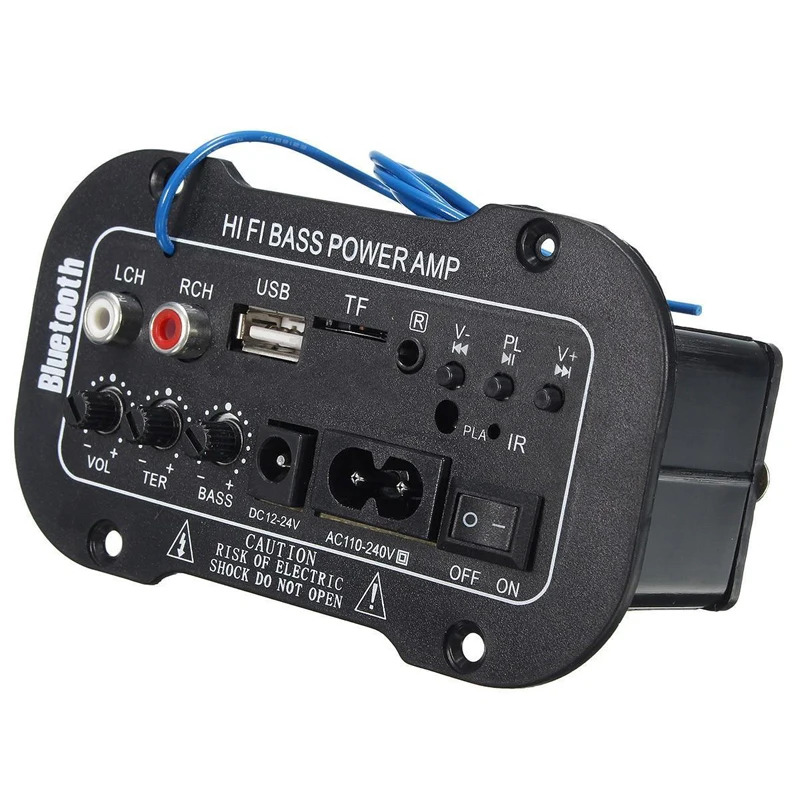 1ks Bluetooth automobilový zesilovač HiFi basový výkon AMP stereo digitální zesilovač USB TF dálkový ovladač pro domácí příslušenství pro auta