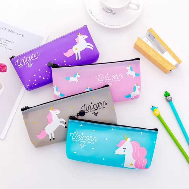 

Cute Unicorn Korean Version Cosmetic Bag Teenage Heart Waterproof PVC Makeup Bag Beauty Creative Make Up Organizer Case 19*10cm